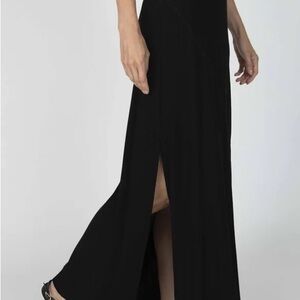 ATM Black Ribbed Knit Skirt with side slit